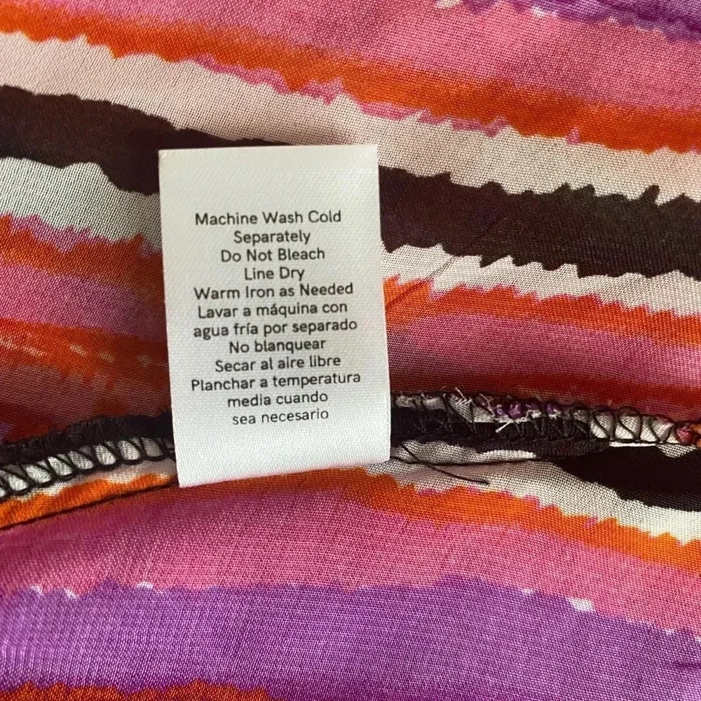 VENUS | Women’s Pink/Purple/White/Black Stripe Plunge Hi-Low Top Size 8 - Picture 10 of 10